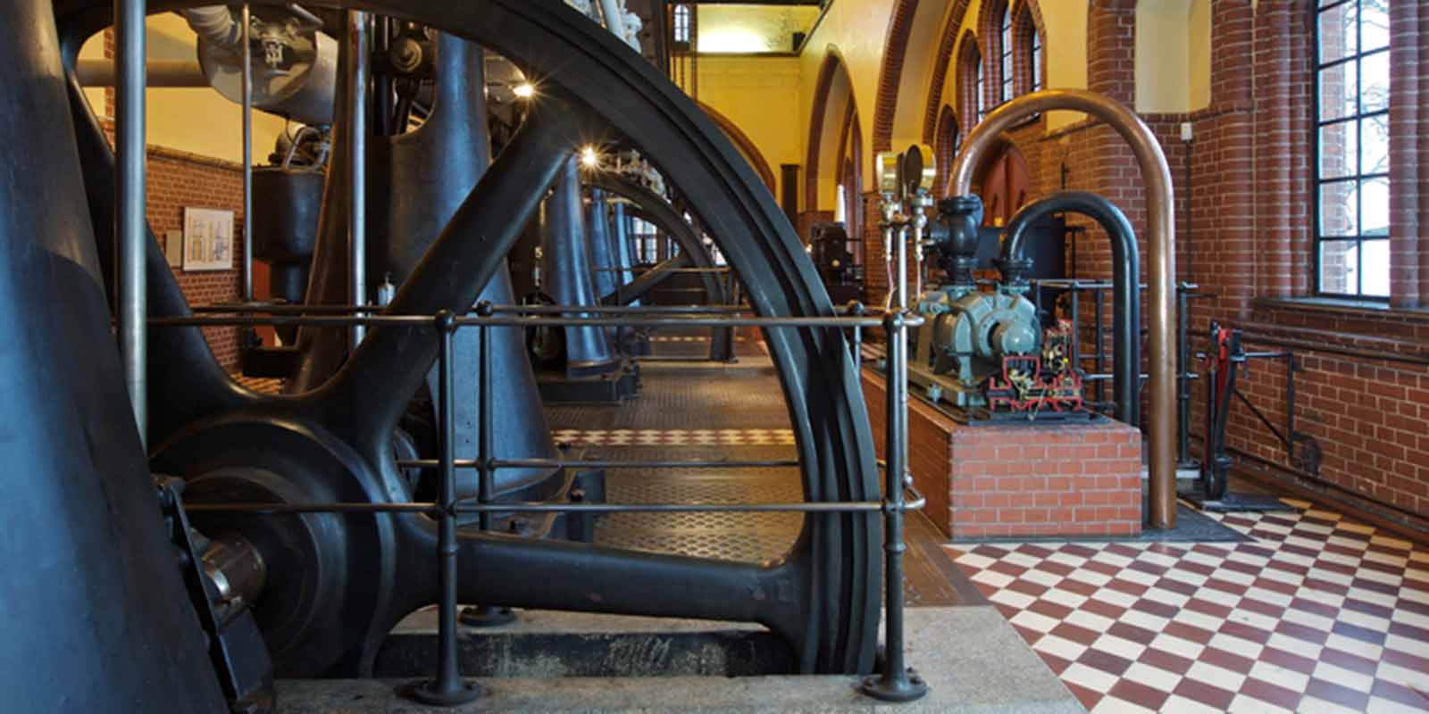 Blick in das Maschinenhaus im Museum im Wasserwerk